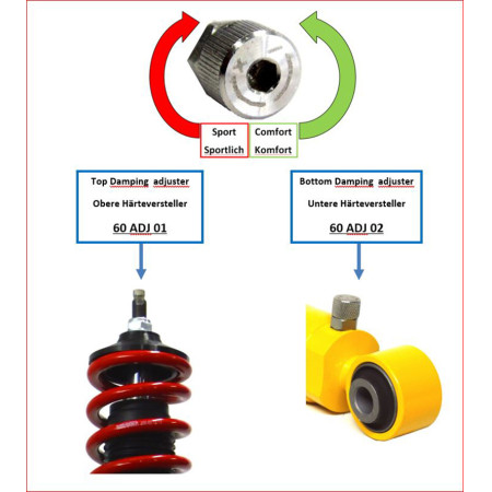 60 ADJ 02 / V-MAXX  X-SPORT Onderste Hardheid Verstelknop (set = 2 St.)